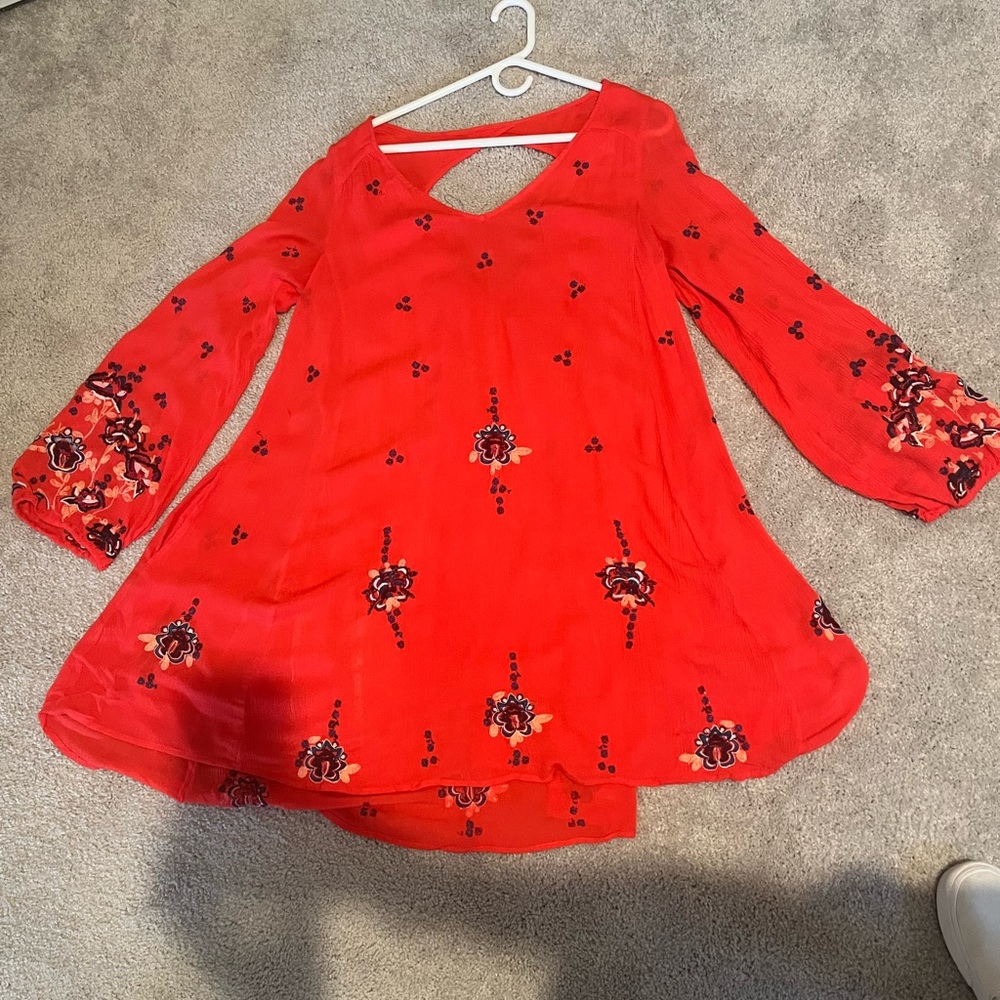 ❤️ Free People Embroidered Boho Mini Dress – Medium ❤️